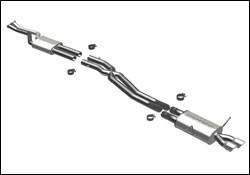1998-2000 BMW 323i/328i Cat Back Exhaust; Dual Straight Driver Side Rear Exit by Magnaflow (16532)