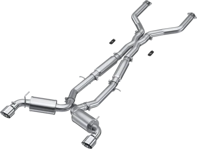 MBRP 17+ Infiniti Q60 3.0L RWD/AWD 3in Cat-Back Dual Split Rear Street Version w/4.5in OD Tips -T304