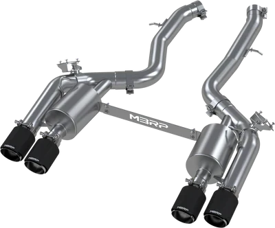 MBRP Stainless Steel 3" Resonator-Back - Quad Outlet w/ Carbon Fiber Tips | 2019-2021 BMW M2 (S45023CF)