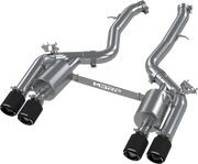 MBRP Stainless Steel 3" Resonator-Back - Quad Outlet w/ Carbon Fiber Tips | 2019-2021 BMW M2 (S45023CF)