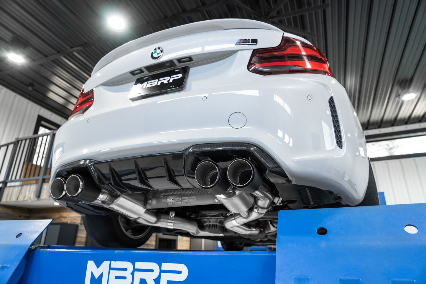 MBRP Stainless Steel 3" Resonator-Back - Quad Outlet w/ Carbon Fiber Tips | 2019-2021 BMW M2 (S45023CF)