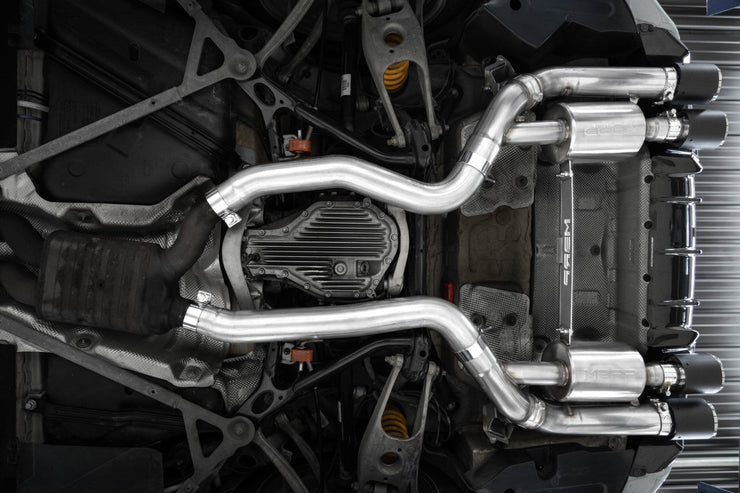 MBRP Stainless Steel 3" Resonator-Back - Quad Outlet w/ Carbon Fiber Tips | 2019-2021 BMW M2 (S45023CF)