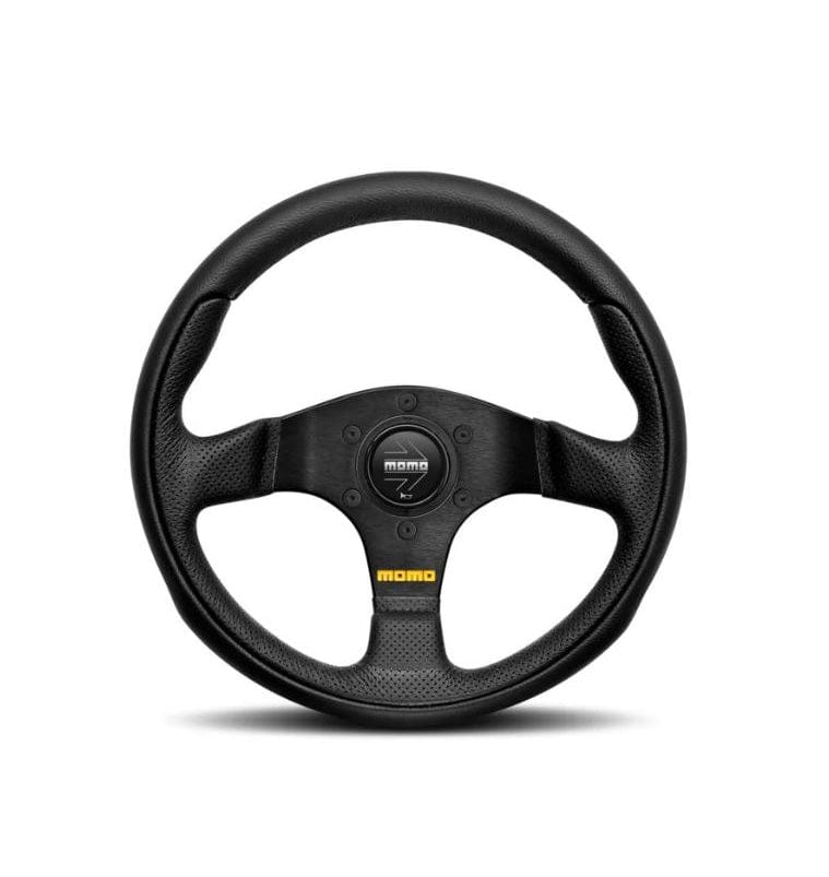 Momo Team Steering Wheel 300 mm - 4 Black Leather/Black Spokes