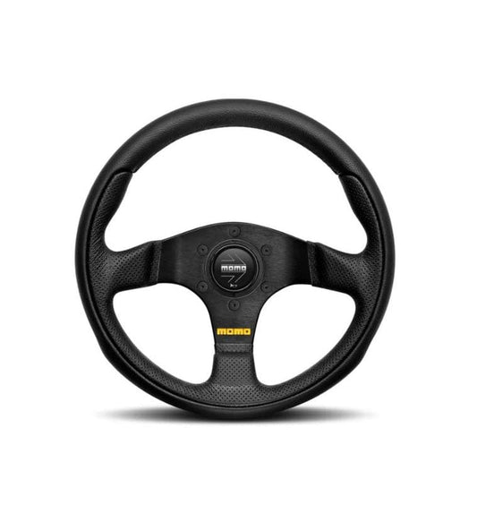 Momo Team Steering Wheel 300 mm - 4 Black Leather/Black Spokes