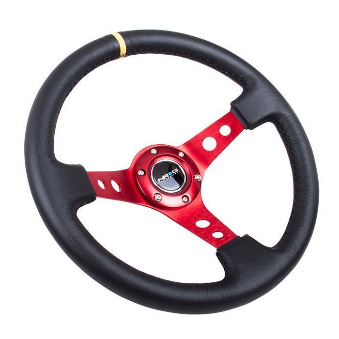 NRG RST-006 Sport Steering Wheels - 350mm x 3" Deep - Premium Leather
