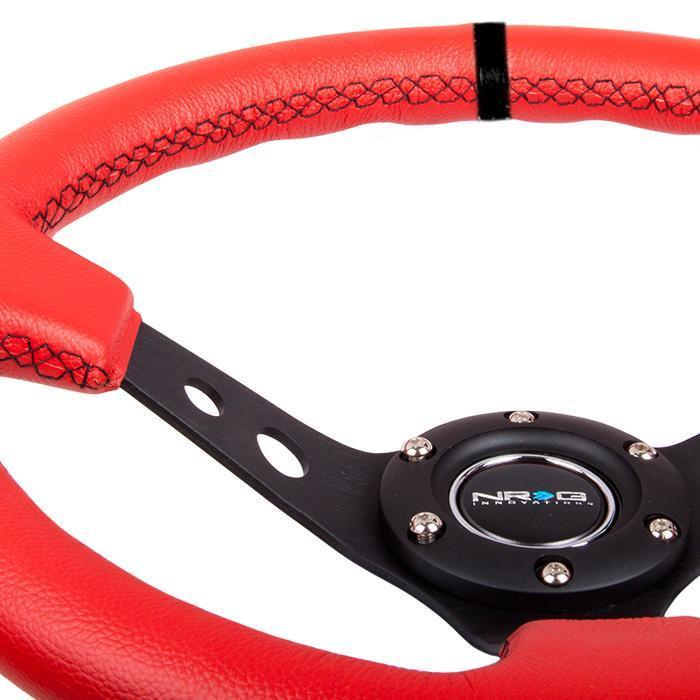 NRG RST-006 Sport Steering Wheels - 350mm x 3" Deep - Premium Leather