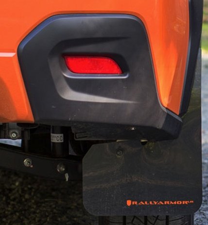 Rally Armor 13-17 Subaru Crosstrek XV Black Mud Flap w/Orange Logo
