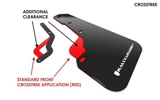 Rally Armor 18-23 Subaru Crosstrek Red UR Mud Flap w/Black Logo