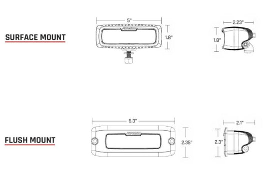 Rigid Industries Rigid SR-Q Back Up Light Kit - Flood Diffused / Surface / Pair (RIG980023)