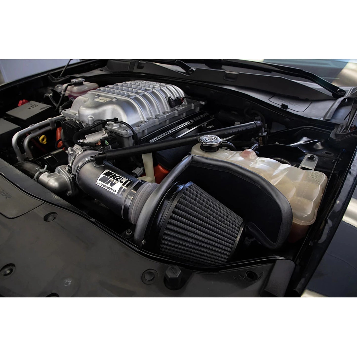 K&N 17-23 Dodge Charger/Challenger Hellcat SC 6.2L V8 DRYFLOW Performance Air Intake System