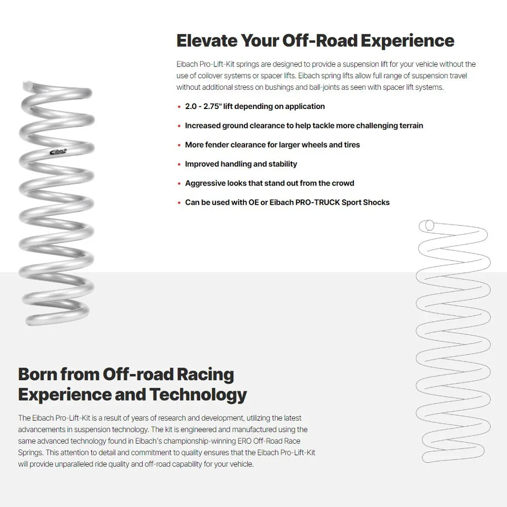 Eibach 10-22 Lexus GX460 SUV 4.6L 4WD J150 Pro-Lift Kit (Rear Springs Only) 1.75in Rear