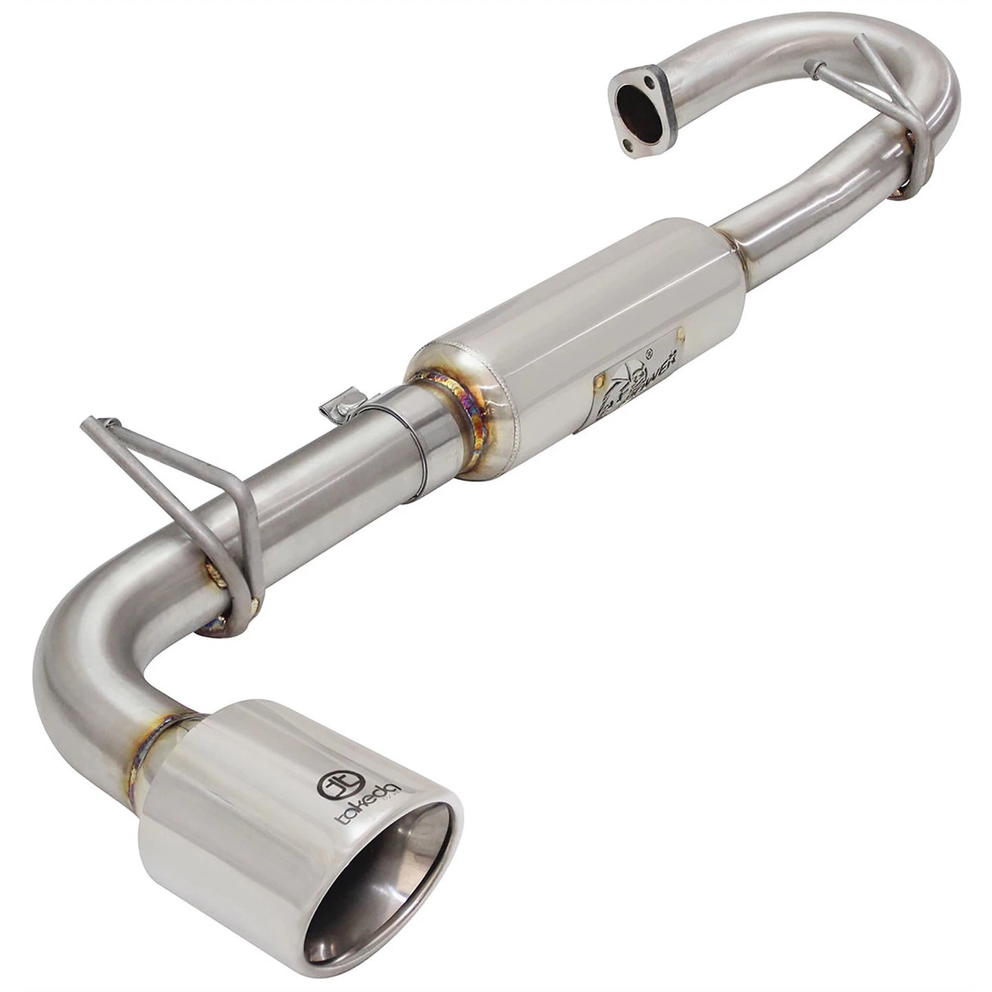 aFe 11-16 Scion TC L4-2.5L 304SS 2-1/4in to 2-1/2in Axle-Back Takeda Exhaust w/ Polished Tip