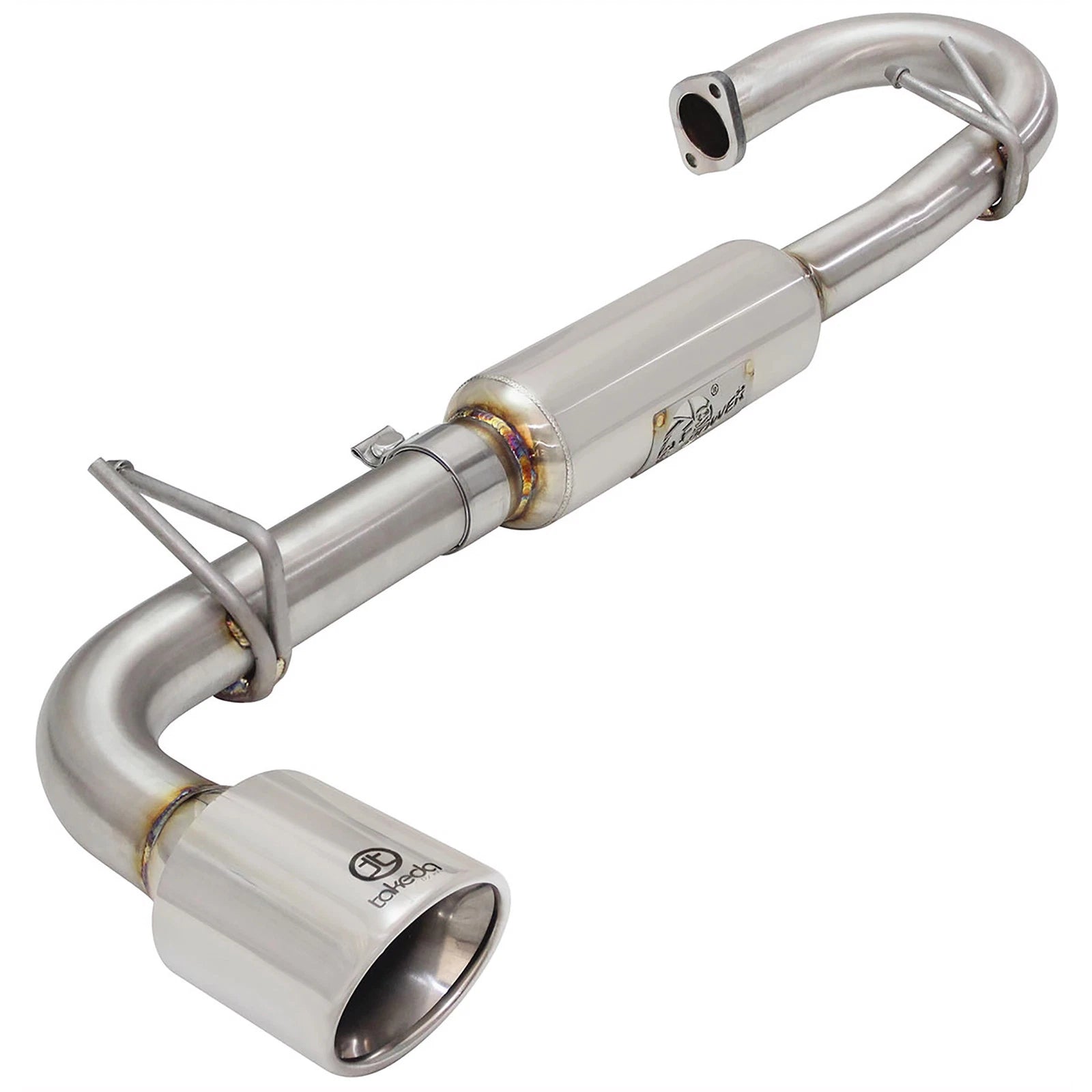 aFe 11-16 Scion TC L4-2.5L 304SS 2-1/4in to 2-1/2in Axle-Back Takeda Exhaust w/ Polished Tip