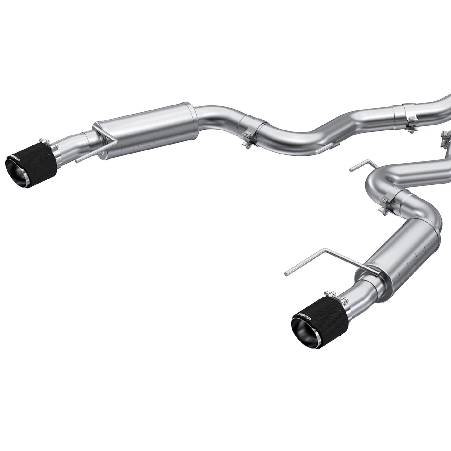 MBRP 19-22 Ford Mustang 2.3 EcoBoost 3in Cat-Back Dual Split Rear w/4.5in Carbon Fiber Tips (Race)