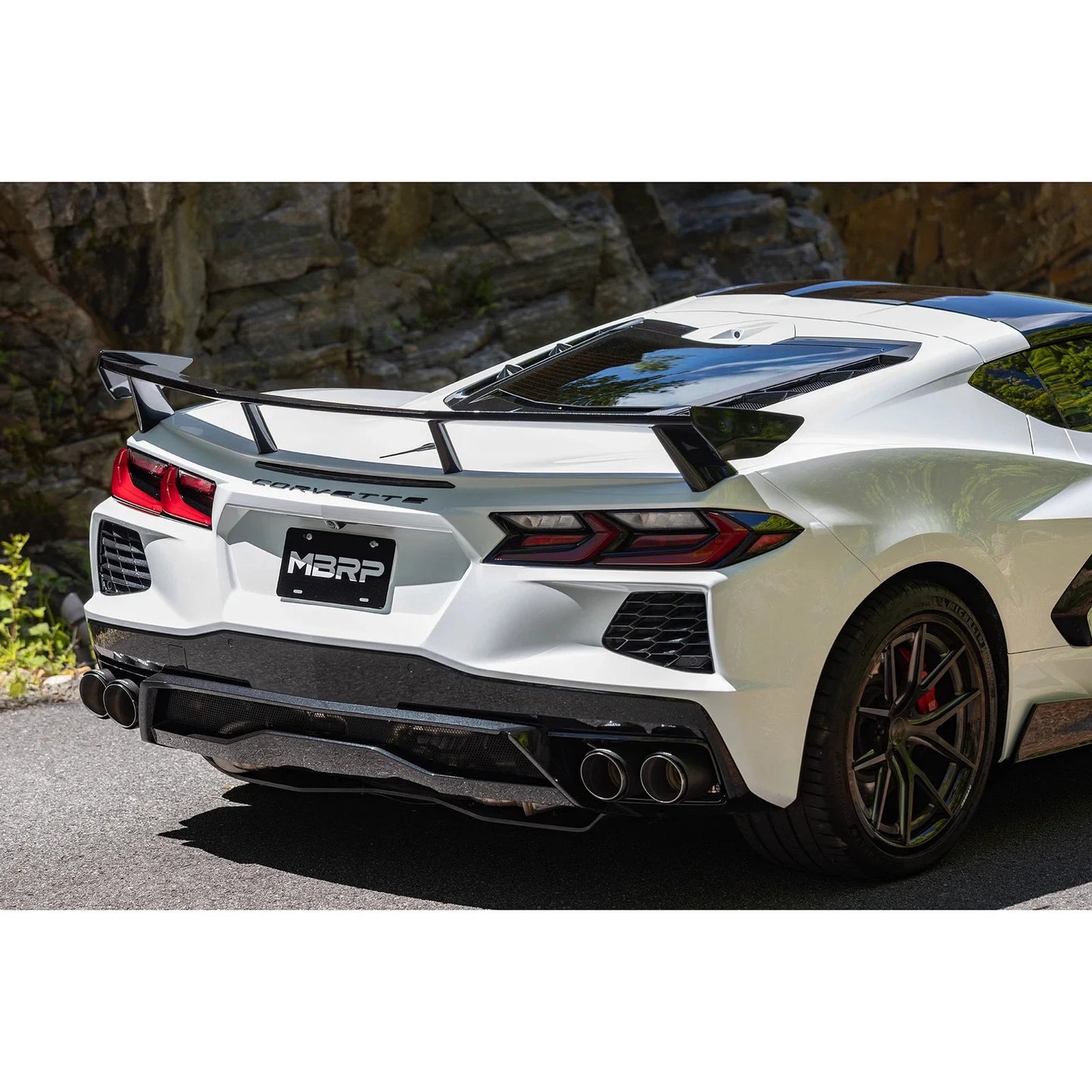 MBRP 20-24 Chevrolet Corvette C8 3in Active Cat Back Quad Split Rear Exit Exhaust w/ AFM Sims