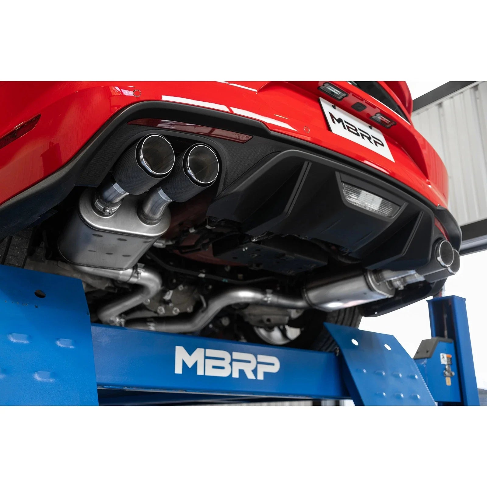 MBRP 18-22 Ford Mustang GT 5L T304 SS 3in Cat-Back Dual Rear w/4in Quad Carbon Fiber Tips (Street)