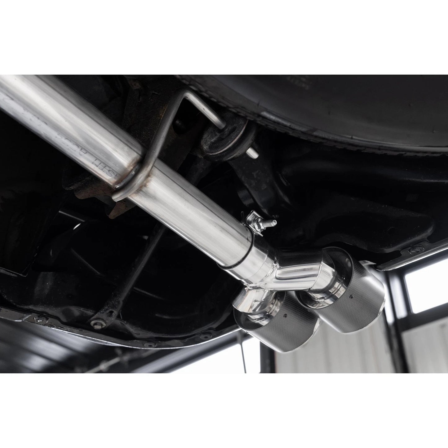 MBRP 19-21 Chevy Silverado 1500 6.2L 2.5in Dual Split Rear Cat Back w/ Quad Carbon Fiber Tips- T304