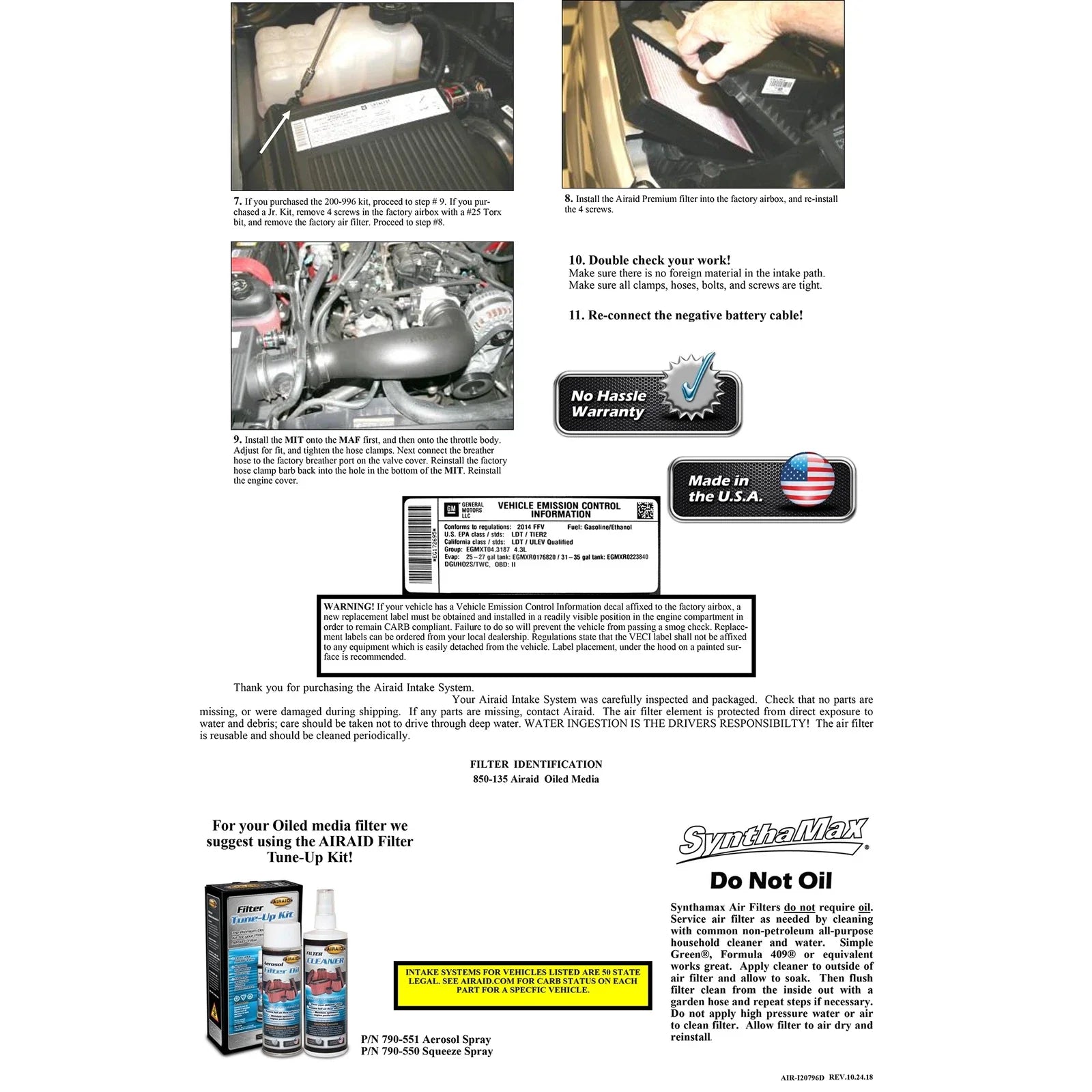 Airaid 07-13 Avalanche/Sierra/Silverado 4.3/4.8/5.3/6.0L Airaid Jr Intake Kit - Oiled / Red Media