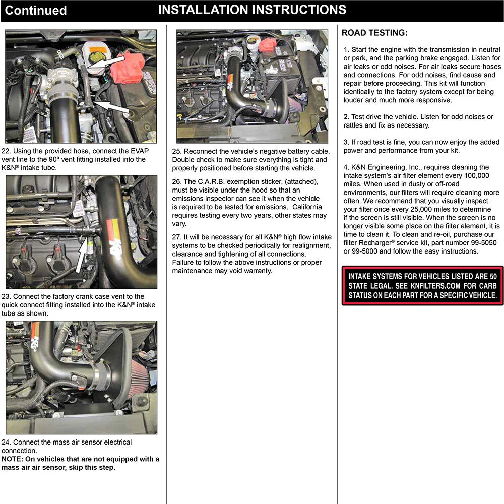 K&N 13 Ford Explorer 3.5L V6 Performance Intake Kit