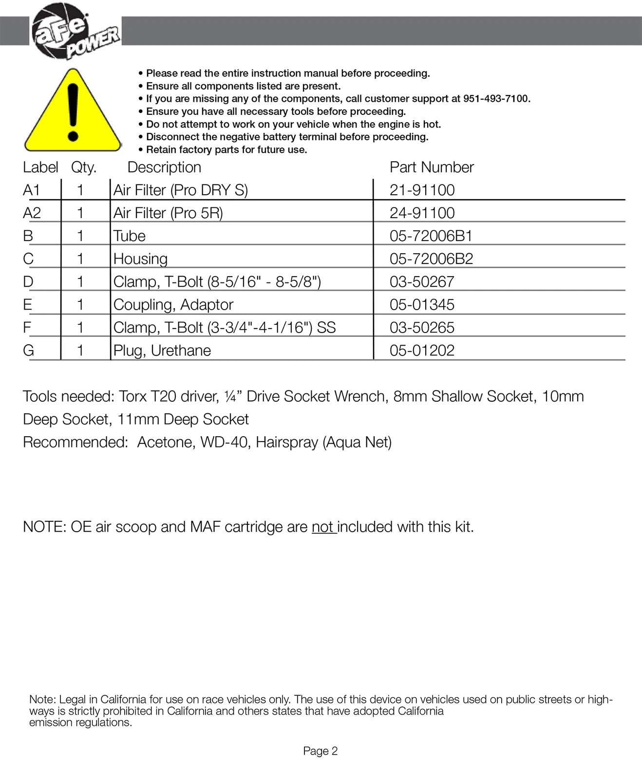 aFe Momentum HD AIS PRO 5R Intake 2014 RAM 1500 EcoDiesel V6-3.0L (td)