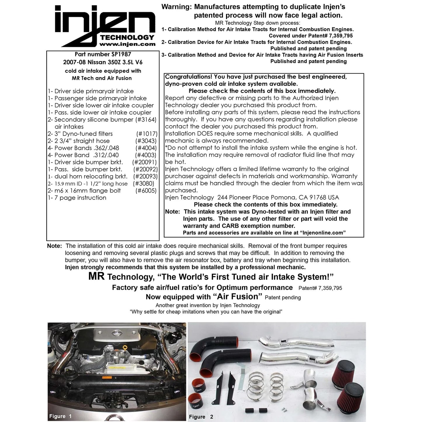 Injen 07-08 350Z 3.5L V6 Polished Cold Air Intake
