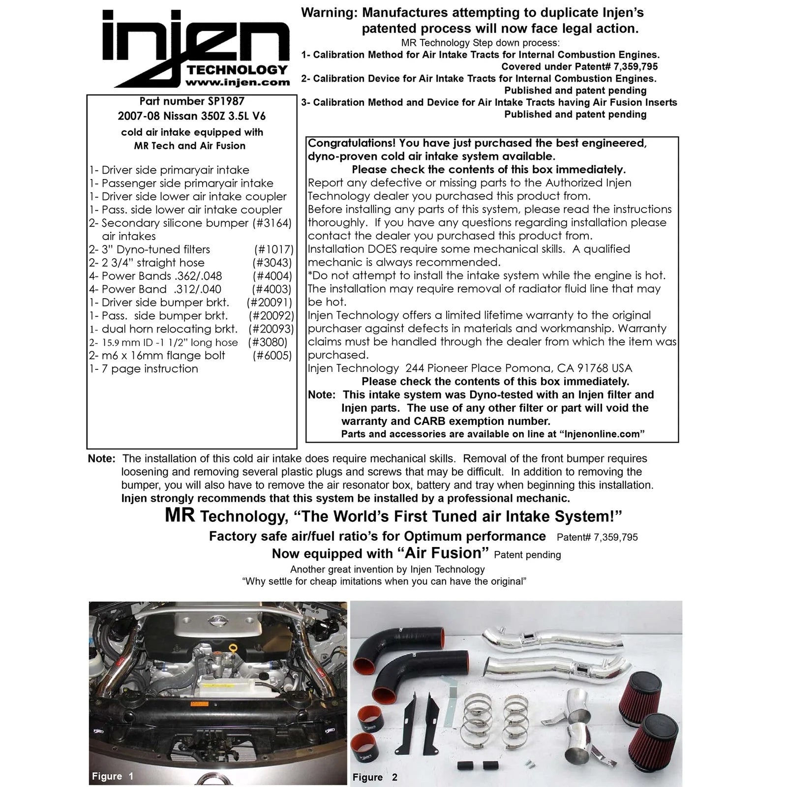 Injen 07-08 350Z 3.5L V6 Polished Cold Air Intake
