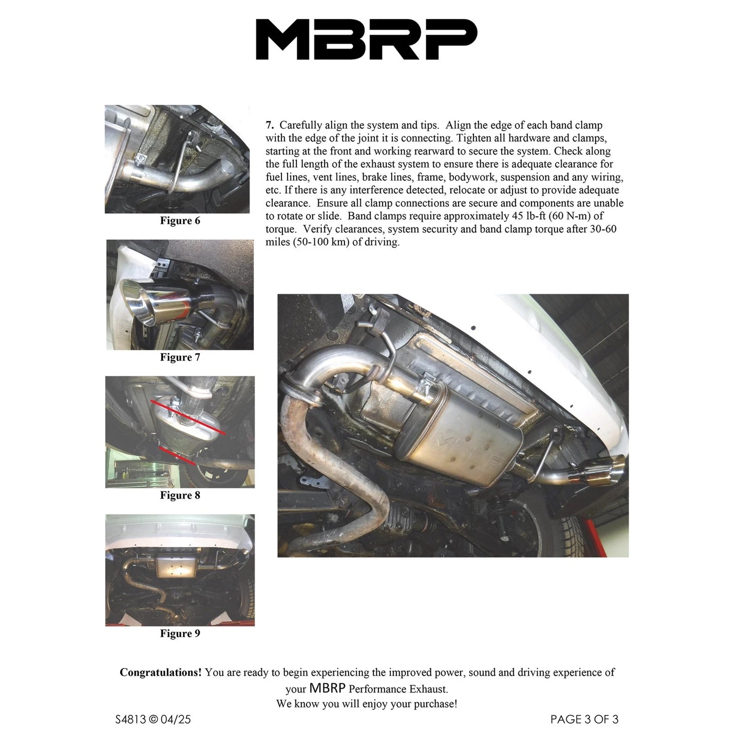 MBRP 18-23 Subaru Crosstrek 2.0L/2.5L T304 SS 2.5in Single Rear Exit Axle-Back Exhaust System