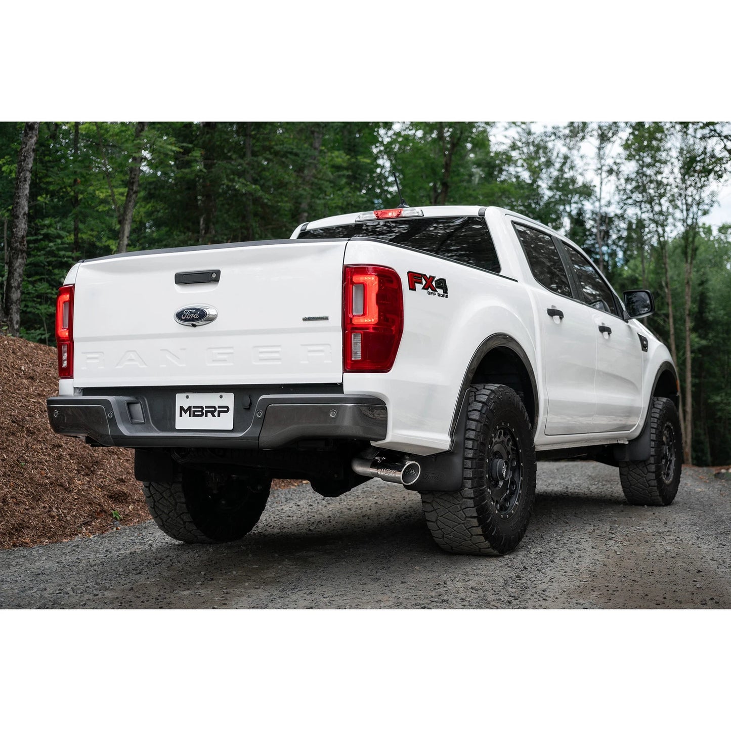 MBRP 2019 Ford Ranger Ecoboost 2.3L 4in OD Tip Single Side Exit 3in AL Cat Back