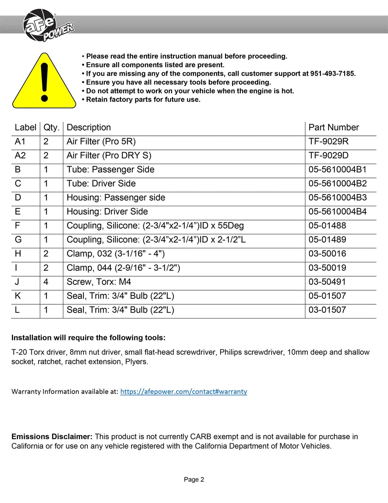 aFe Takeda Stage-2 Pro 5R Cold Air Intake System 16-19 Infinity Q50/Q60 V6-3.0L (tt)