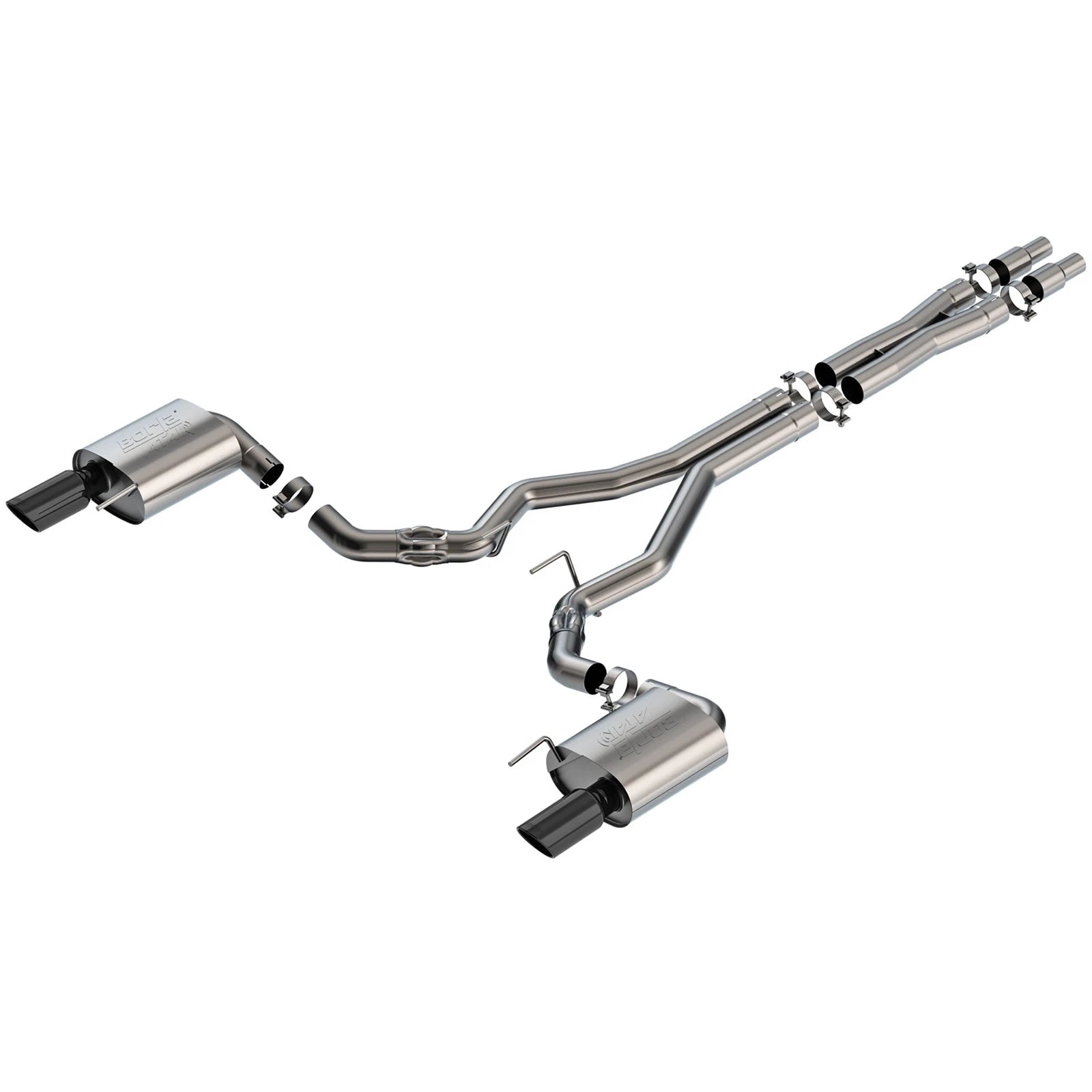 Borla 2024 Ford Mustang GT 5.0L V8 w/o Active Exhaust ATAK Cat-Back Exhaust System - Black Chrome