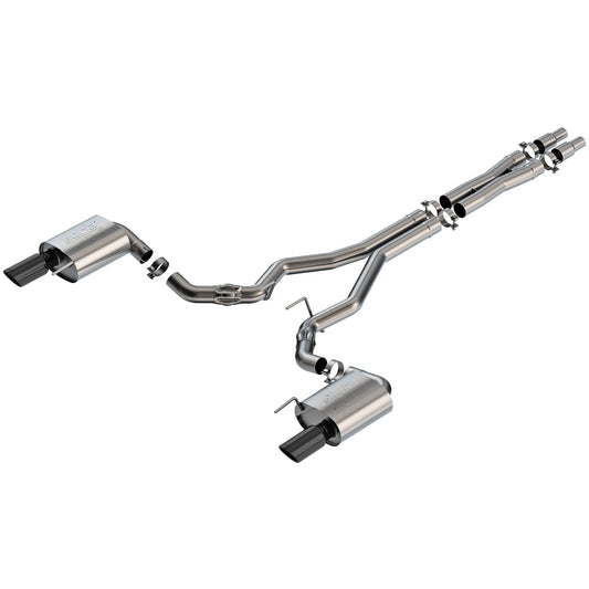 Borla 2024 Ford Mustang GT 5.0L V8 w/o Active Exhaust ATAK Cat-Back Exhaust System - Black Chrome