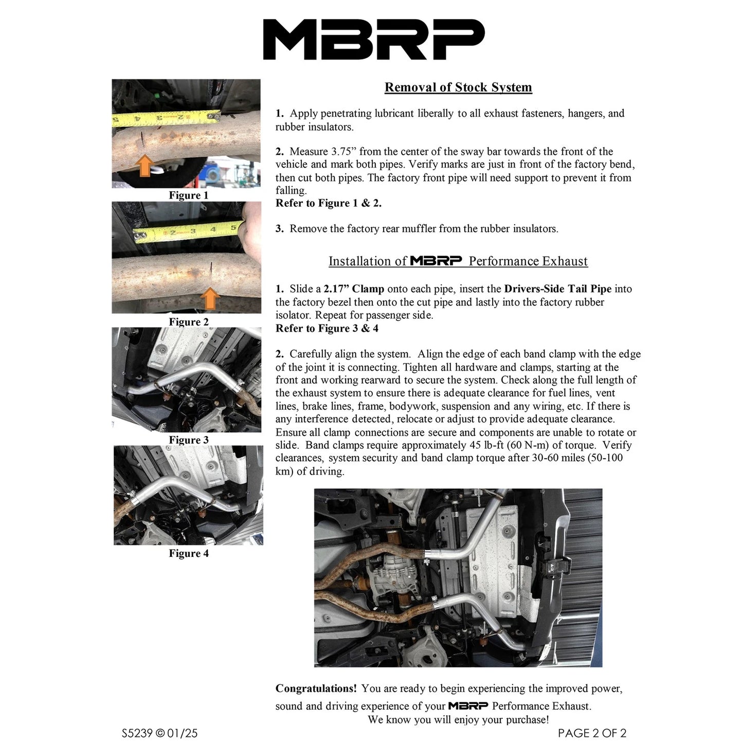 MBRP 19-22 Ford Edge ST 2.5in Dual Rear Exit Axle Back 304 SS Exhaust System