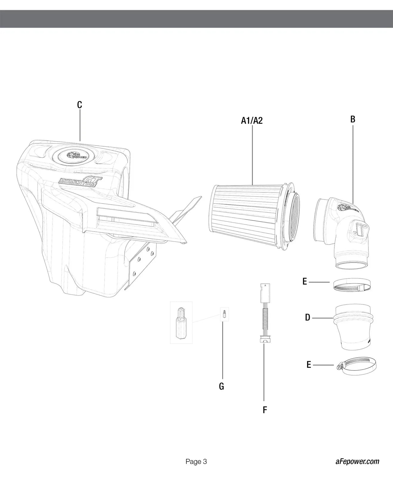aFe Momentum GT Pro Dry S Intakes Stage-2 9-16 Audi A4 (B8) L4-2.0L