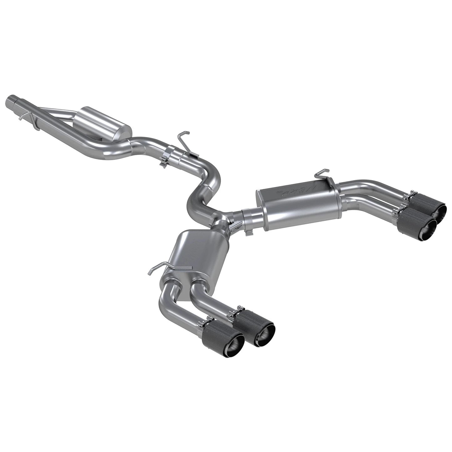 MBRP 15-18 Audi S3 SS 3in Quad Split Rear Exit w/ Carbon Fiber Tips - T304
