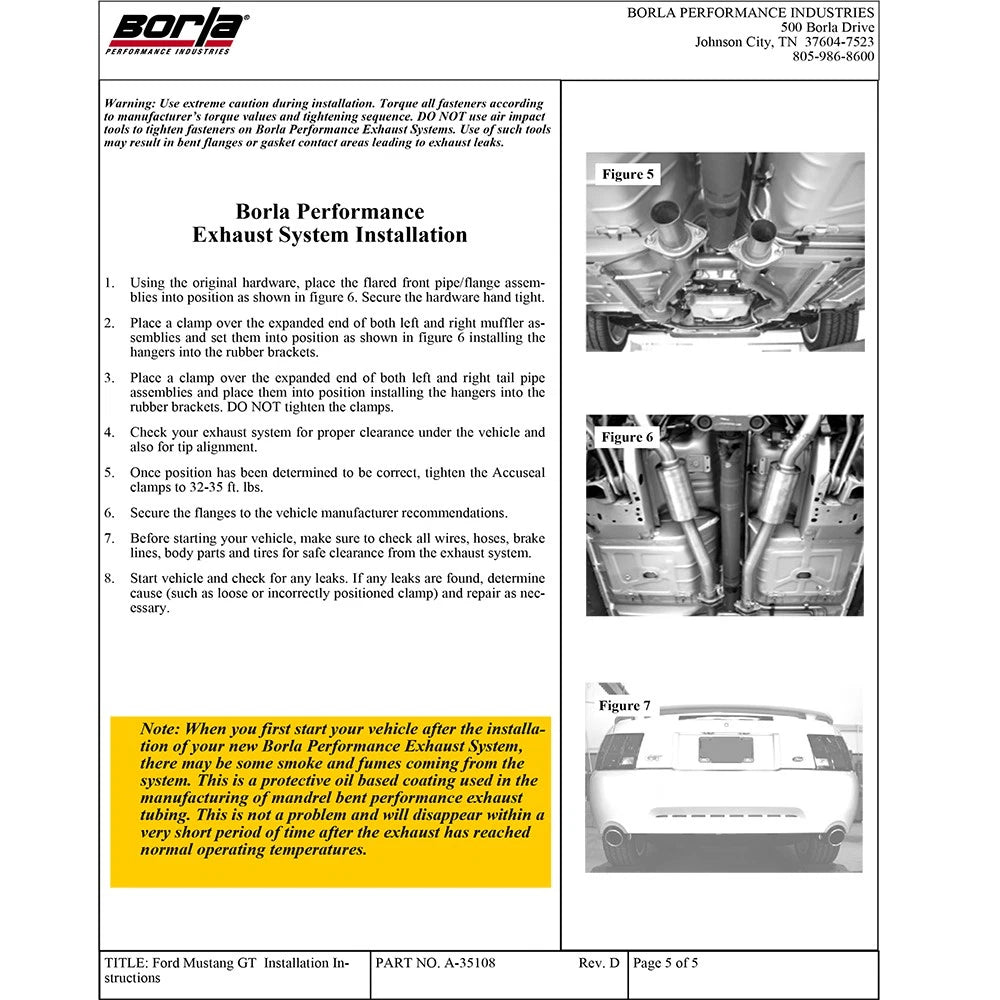 Borla 99-04 Ford Mustang GT 4.5L V8 AT/MT RWD 2dr ATAK SS Catback Exhaust