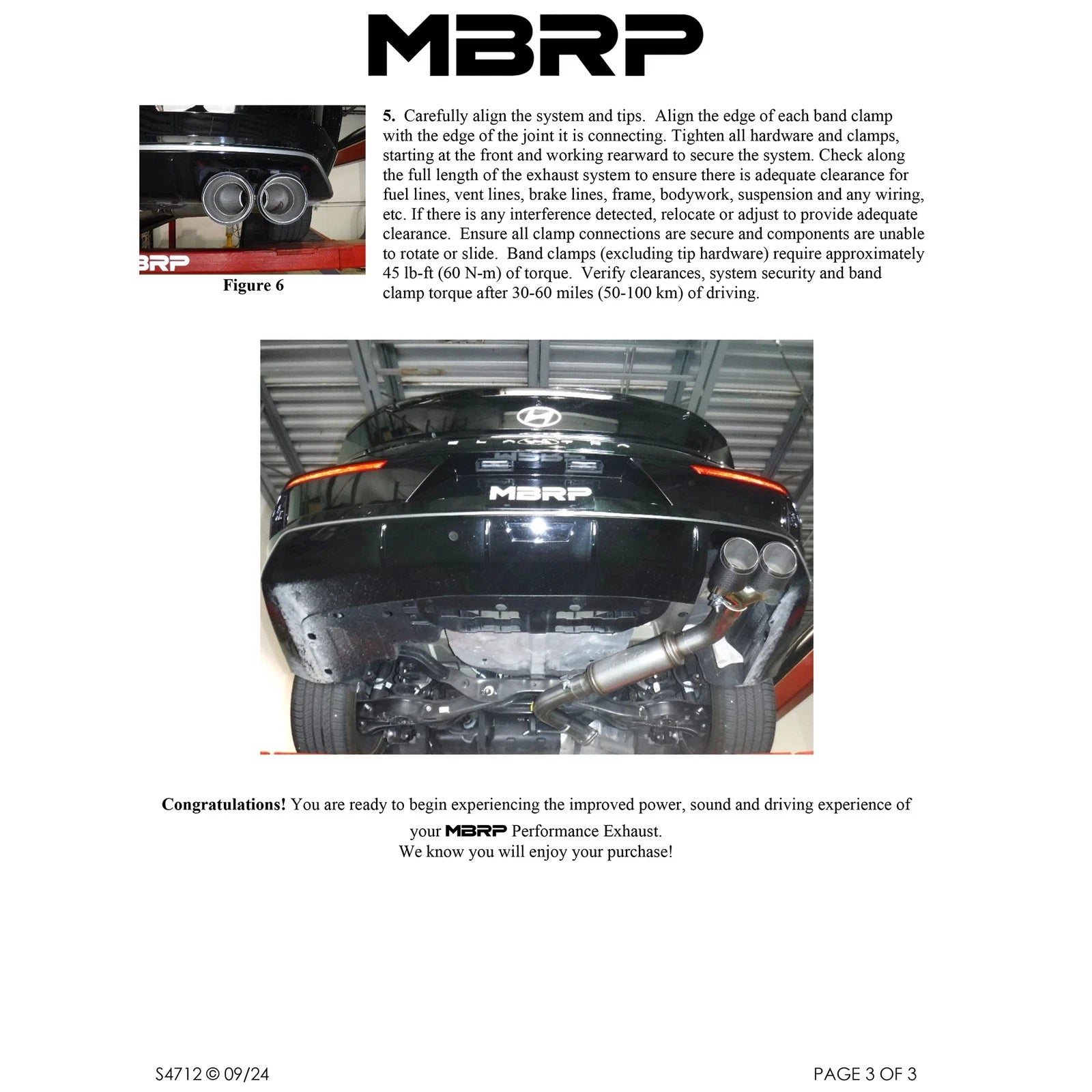 MBRP 21-24 Hyundai Elantra Aluminized Steel 3in Axle-Back Single Rear Exit with Dual Outlet Tip