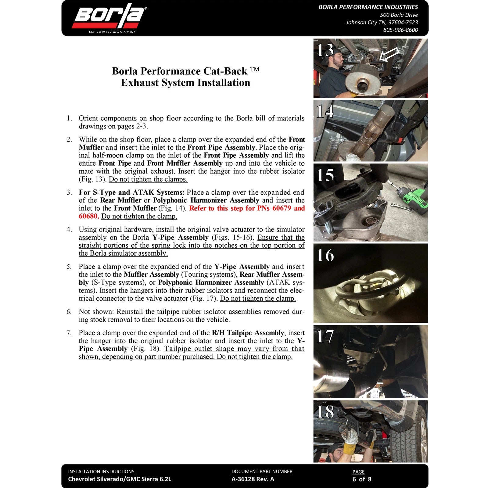 Borla 2024 Chevy Silverado 1500 6.2L V8 ATAK Catback Exhaust (Use Fact Fascia Tips)