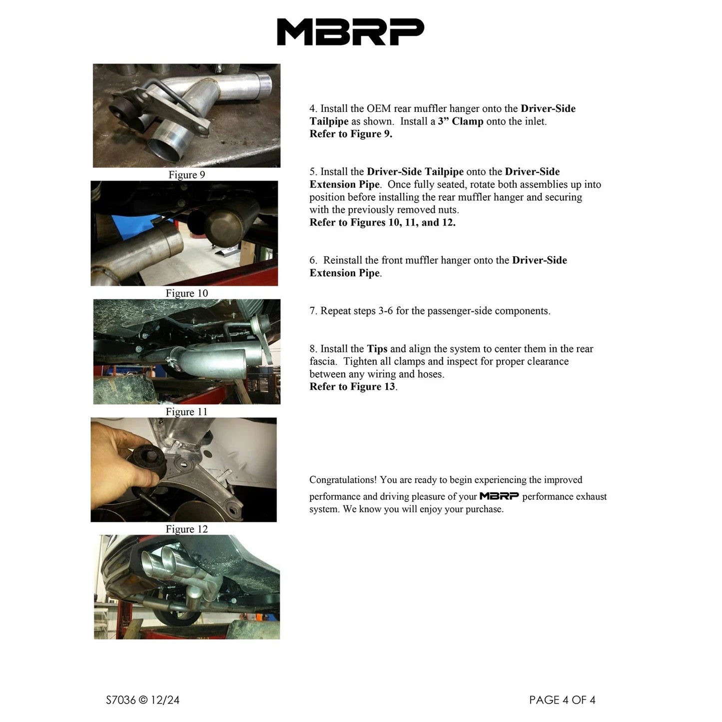 MBRP 2016-2024 Chevy Camaro 6.2L w/ NPP 3in Alum Race Dual Axle Back w/ 4in Quad Polished Tips