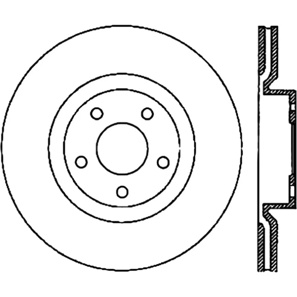StopTech Power Slot 05-07 Cadillac XLR / 06-09 Chevy Corvette Front Right Drilled & Slotted Rotors