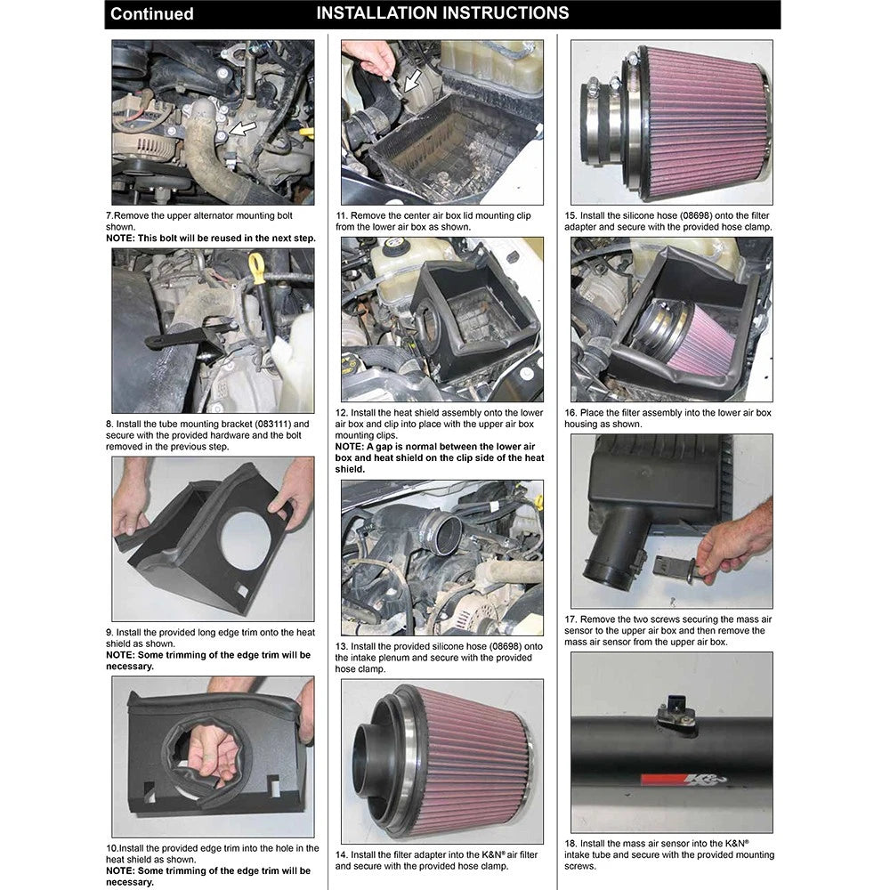 K&N 07-08 Ford F250 SD V8-5.4L Black High Flow Performance Kit