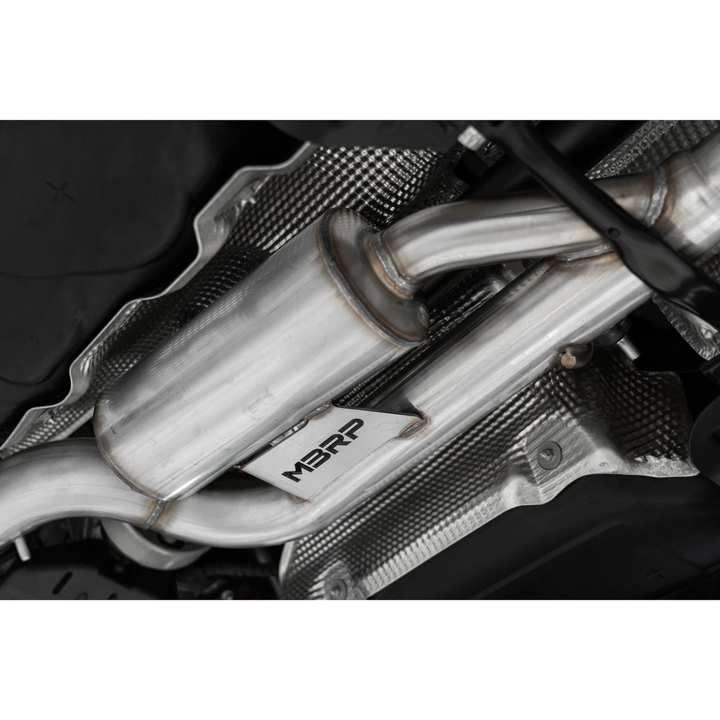 MBRP 2022 Volkswagen Golf R MK8 T304 Stainless Steel 3in Cat-Back, Quad Rear Exit- Carbon Fiber Tip
