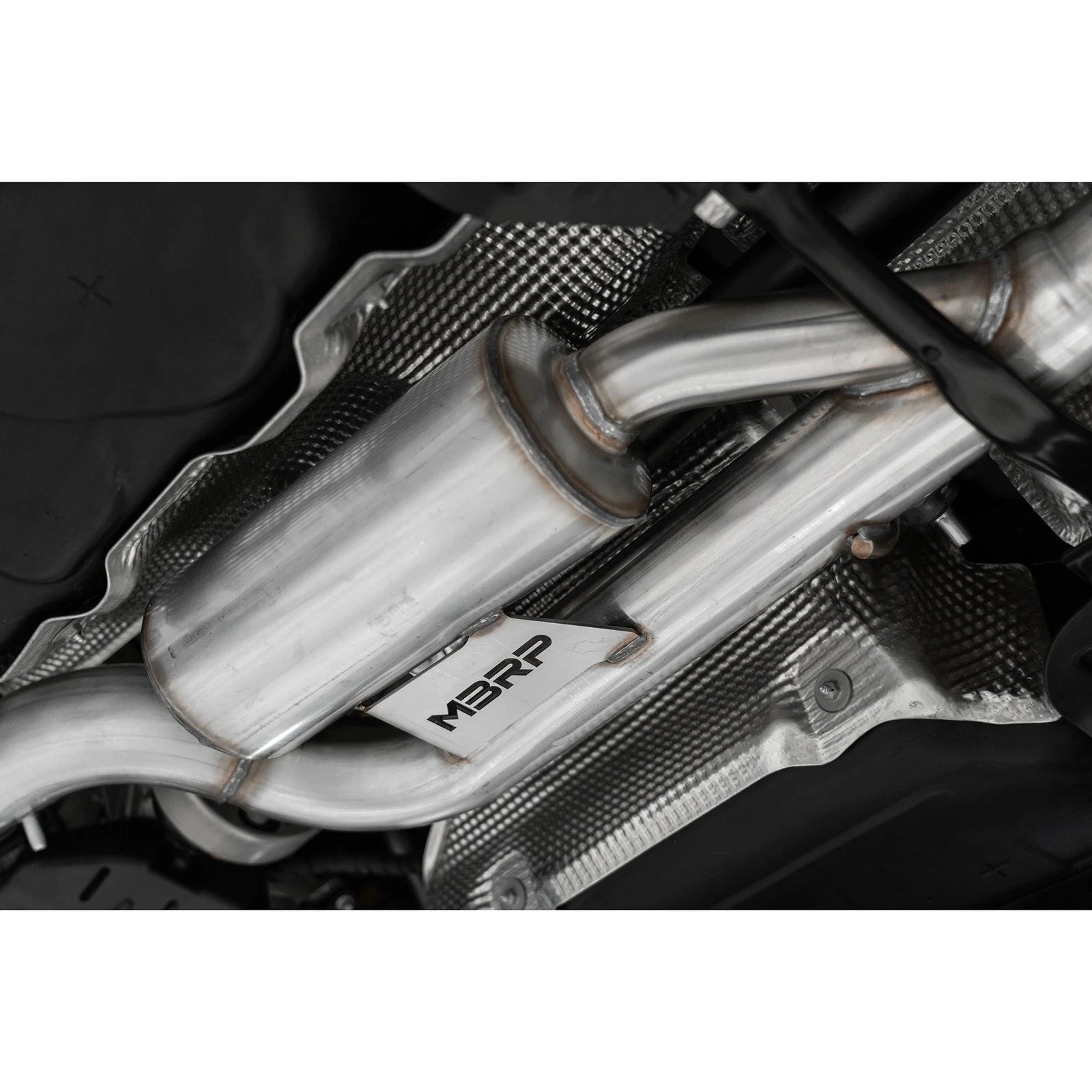MBRP 2022 Volkswagen Golf R MK8 T304 Stainless Steel 3in Cat-Back, Quad Rear Exit- Carbon Fiber Tip