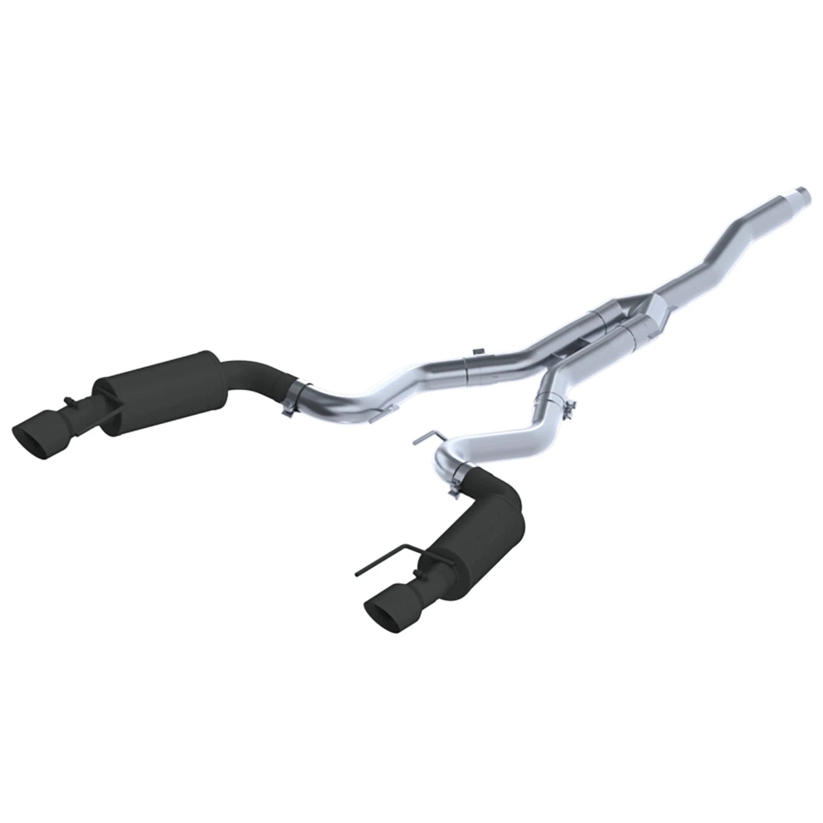 MBRP 15-18 Ford Mustang EcoBoost 2.3L Black 3in Cat Back Dual Split Rear Exit (Street Version)