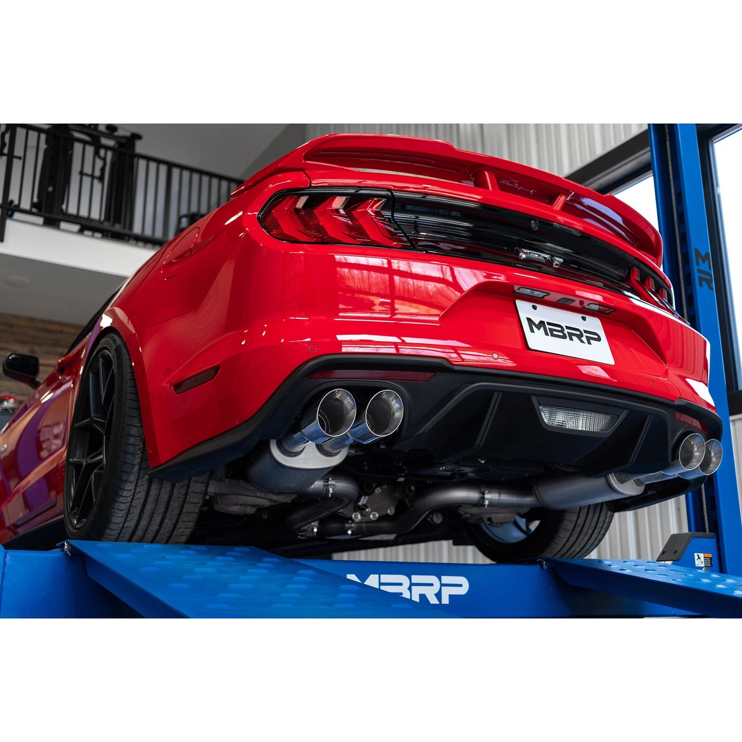 MBRP 18-19 Ford Mustang GT 5.0 3in Dual Split Rear AL Cat Back w/ Quad 4.0in Dual Wall Tips