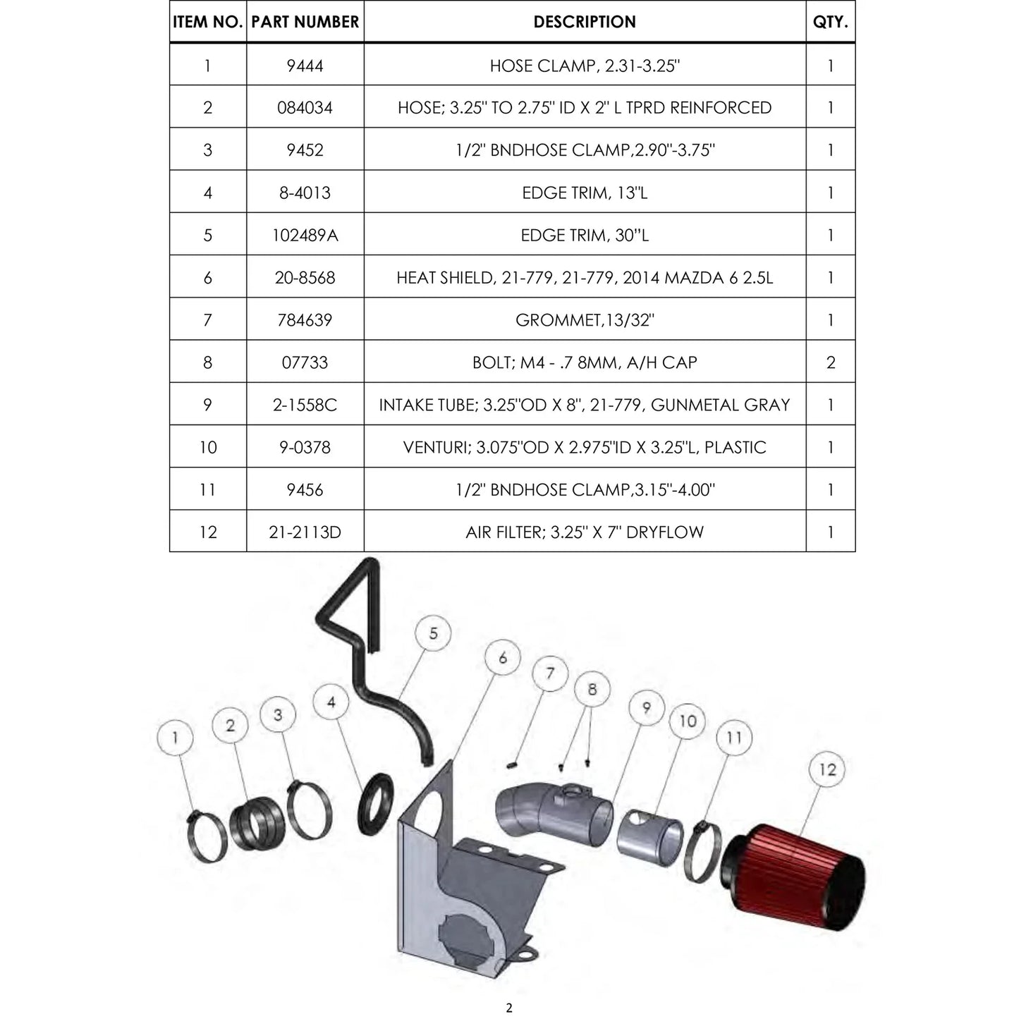 AEM 14-16 Mazda 6 2.5L - Cold Air Intake System