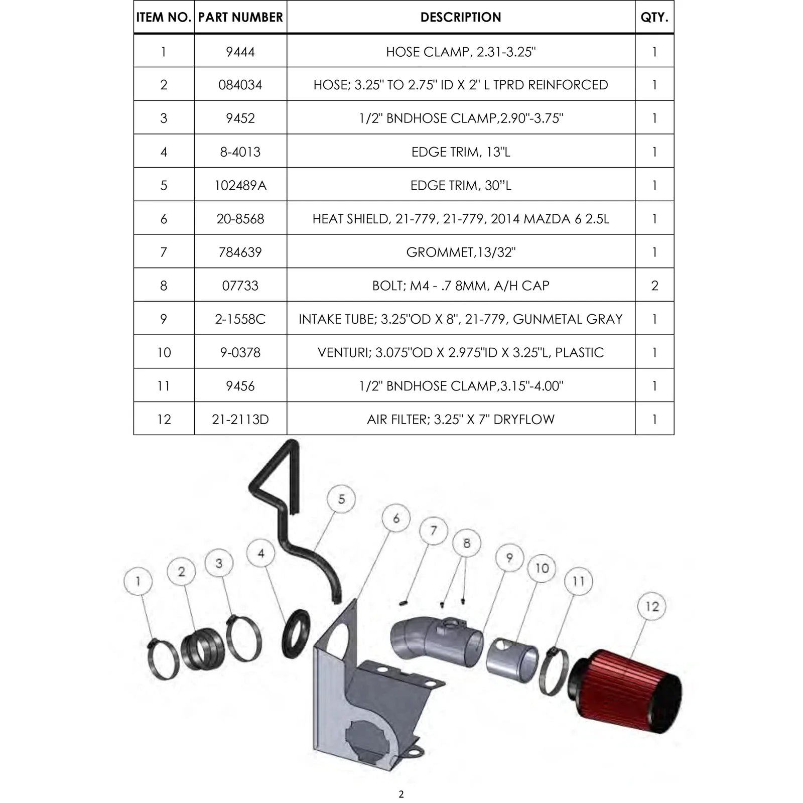 AEM 14-16 Mazda 6 2.5L - Cold Air Intake System
