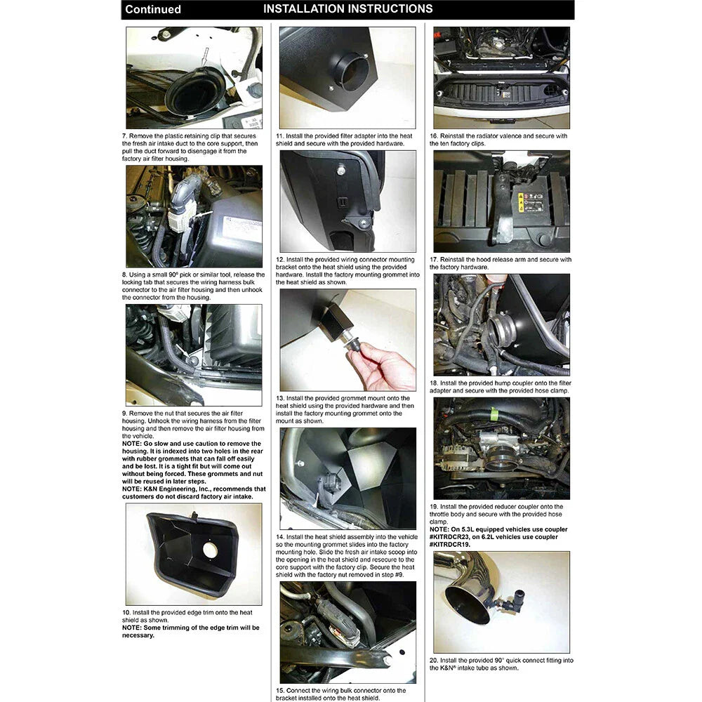 K&N 2019 Chevy Silverado / GMC Sierra 1500 V8-5.3/6.2L Performance Air Intake Kit