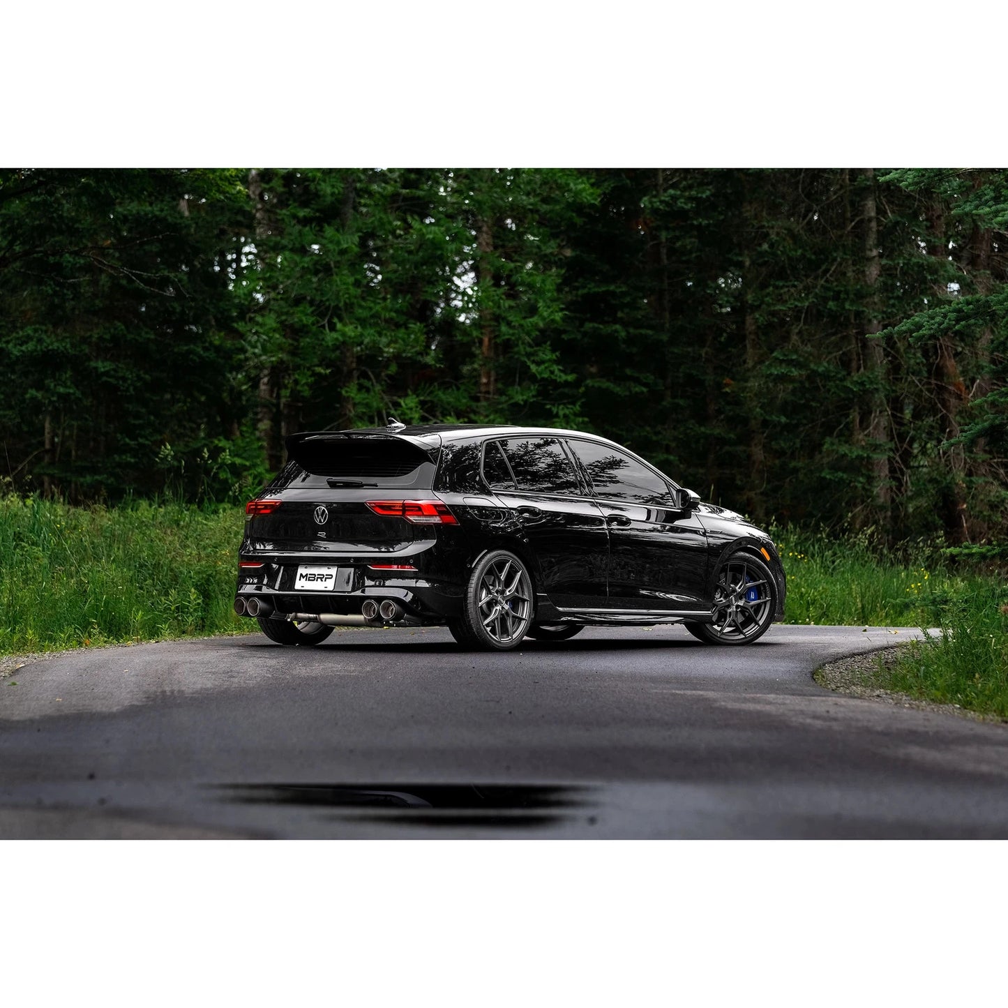 MBRP 2022 Volkswagen Golf R MK8 T304 Stainless Steel 3in Cat-Back, Quad Rear Exit- Carbon Fiber Tip