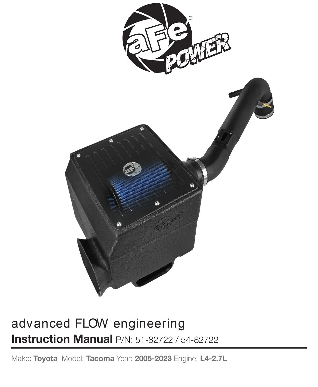 aFe MagnumFORCE Intake Stage-2 Si Pro Dry S 05-15 Toyota Tacoma 2.7L
