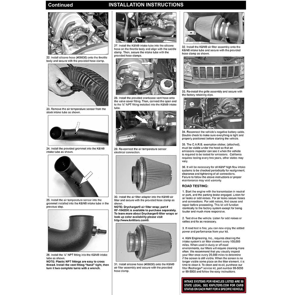 K&N 06-10 Jeep Grand Cherokee 6.1L V8 Performance Intake Kit